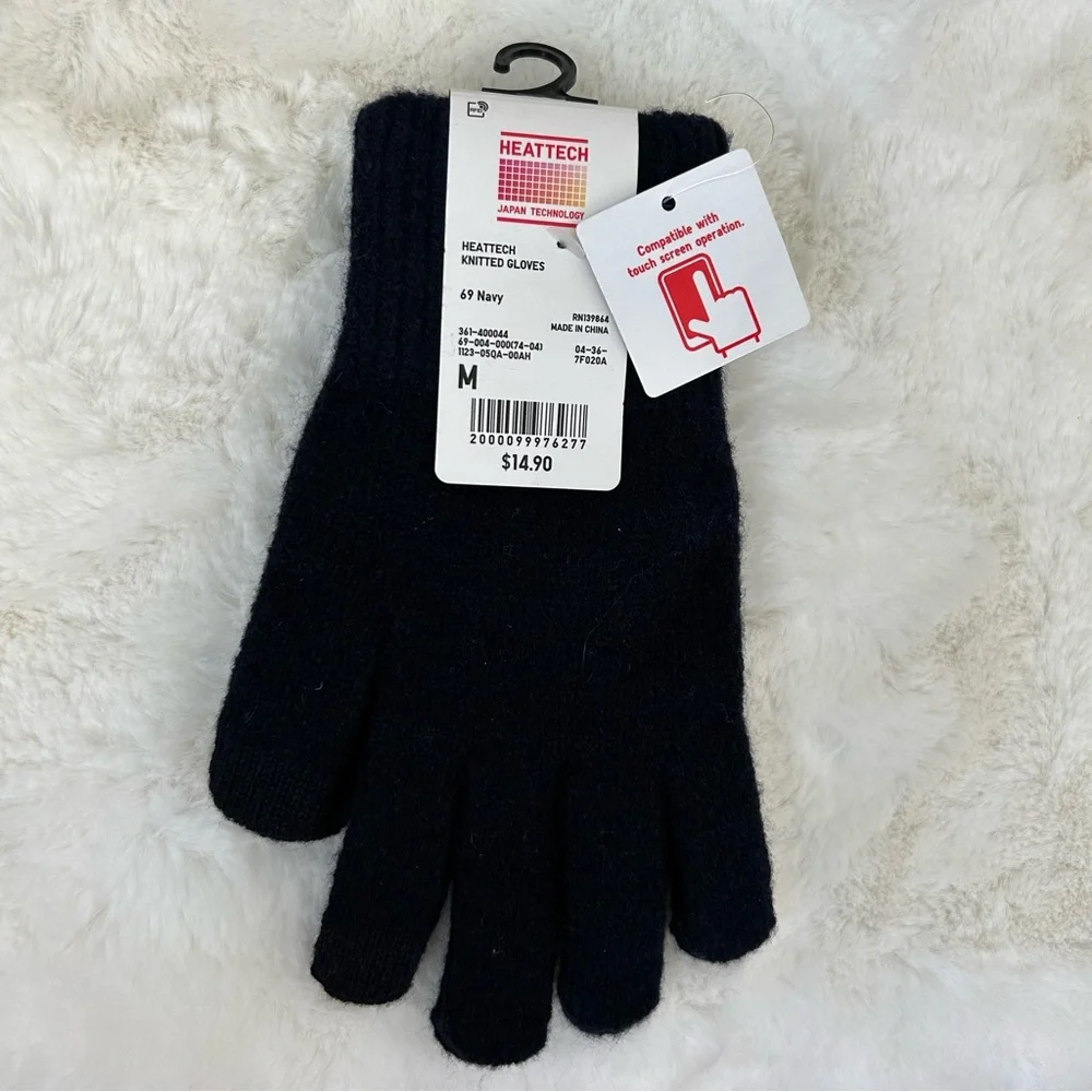 KOMBI Vintage Women’s Leather Mittens Black Faux Fur Cuff Lined S + BONUS Gloves